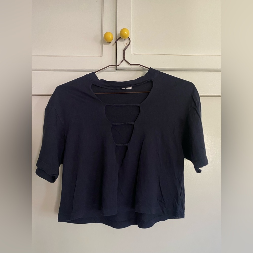 Truly Madly Deeply Black Cut-Out Crop Top